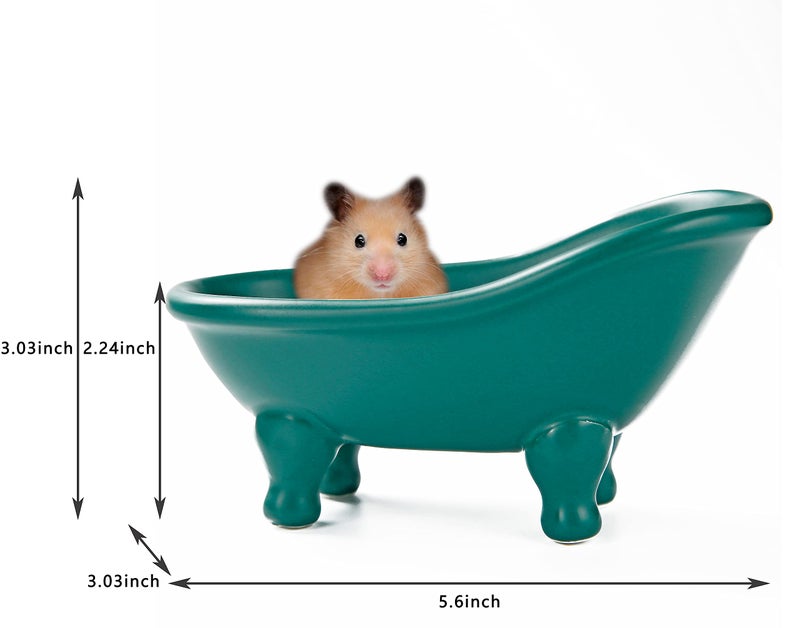 dodococa 1 Piece 5.6"" Colorful Ceramic Mini Clawfoot Bathtub Soap Dish Decortative Soap Dish Small Planter Makeup Organizer Container Hamster Bathtub(Green) - Image 5